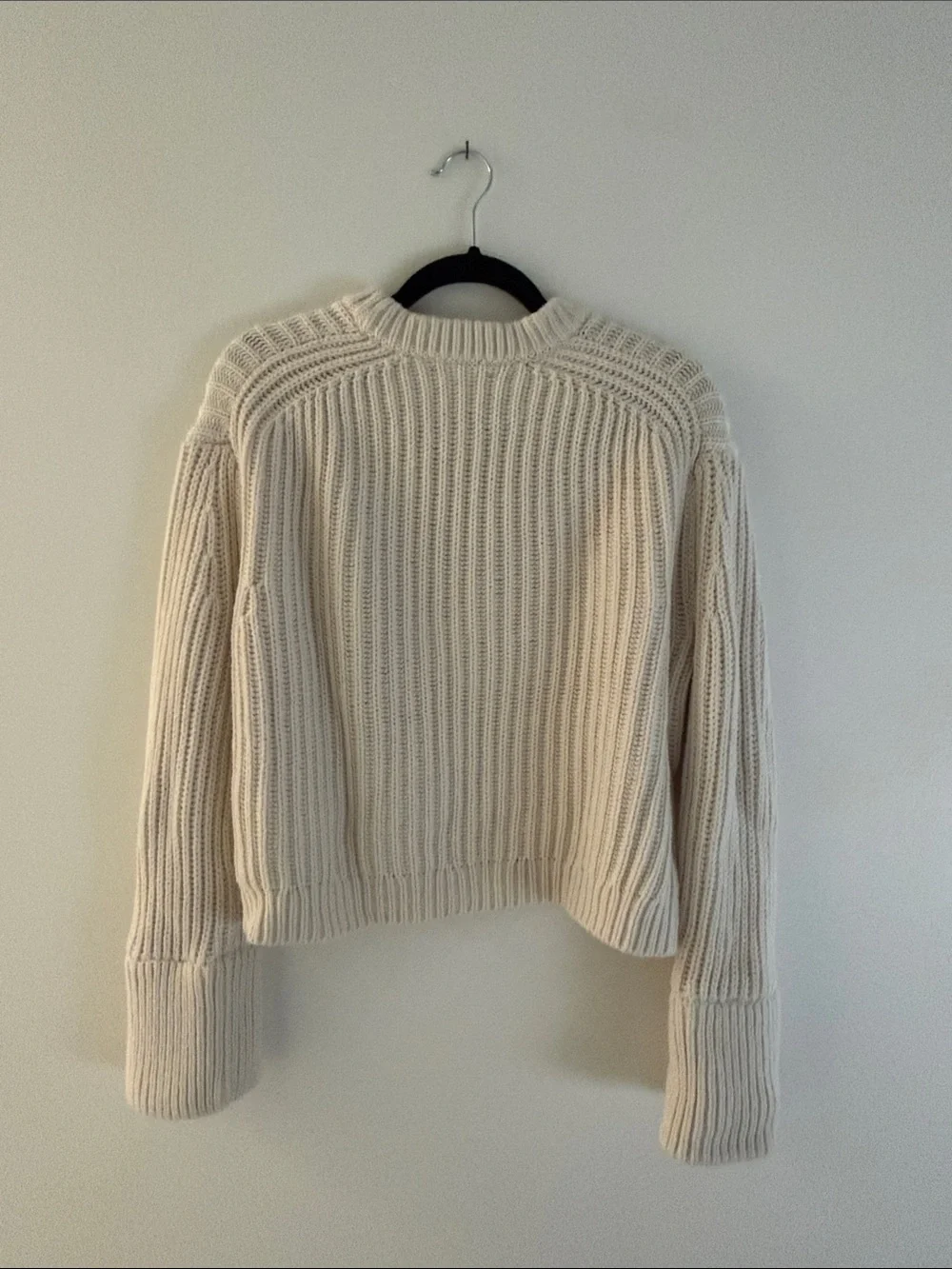 J. Crew Off-White Chunky Ribbed Crewneck Sweater